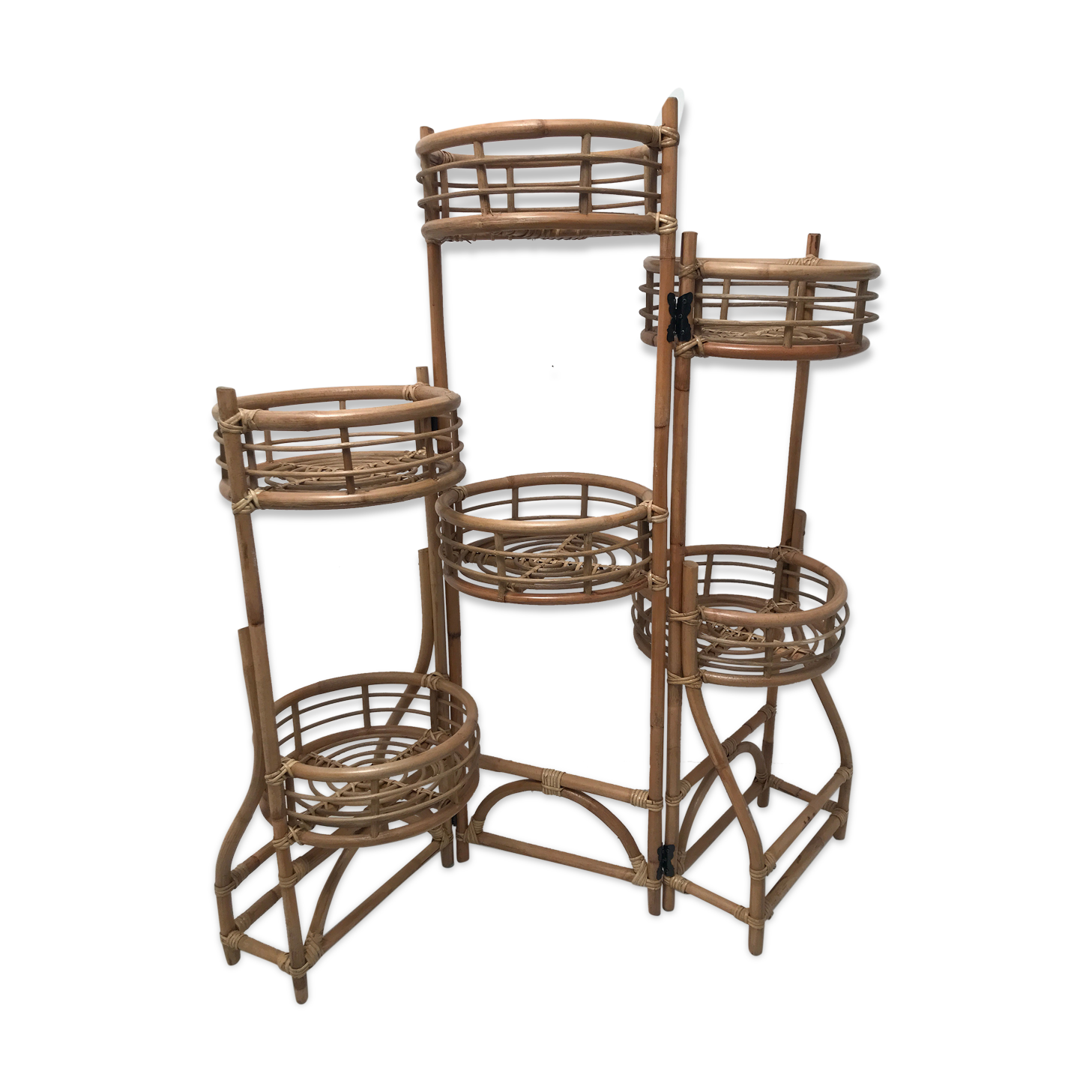Wicker rattan bamboo plant table