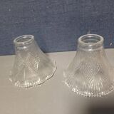 Tulip chiseled white glass