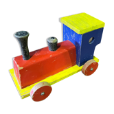 Old wooden toy locomotive