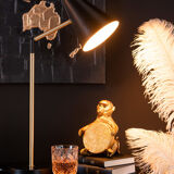"touch" black metal lamp