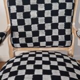 Fauteuil Louis XV style damier