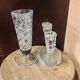 Candelabrum and fan vase in glass and crystal Art Deco style
