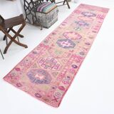 3x10 Rug For Hallway Pink Vintage Runner Rug, 85x318Cm