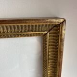 Old large glazed carved wooden frame