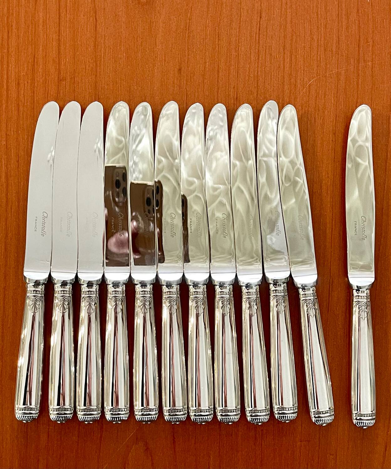 Christofle Malmaison, 12 cheese dessert knives 19.5 cm