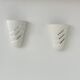 Pair of vintage wall lights, matte white plaster, France, 1970