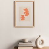 peinture sur papier "oiseaux" signée eawy