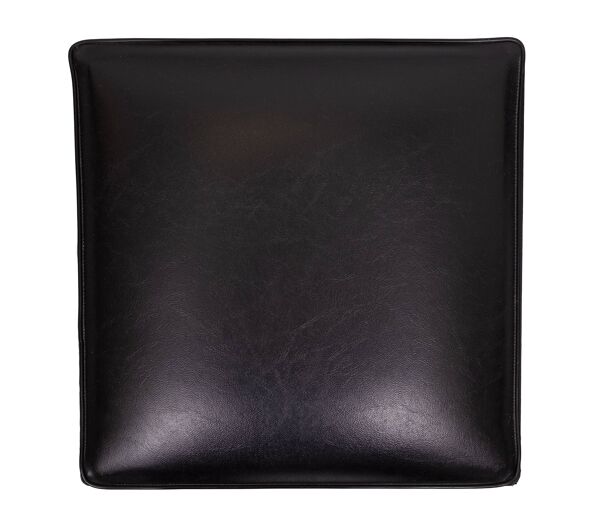 Ensemble de 3 poufs cubes en similicuir noir, années 1960, Hollande