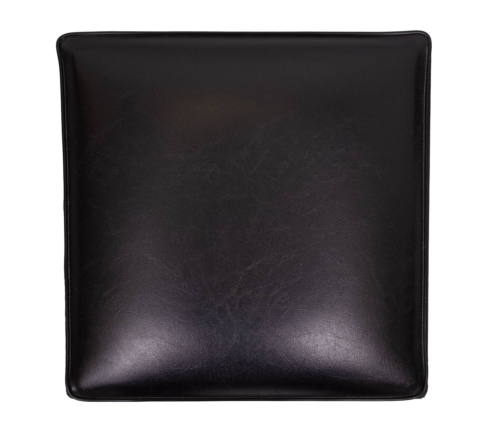 set of 3 Black Faux Leather cube Ottomans 1960s Holland