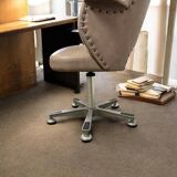 Vintage taupe lounge chair / office chair with chrome frame