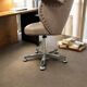 Vintage taupe lounge chair / office chair with chrome frame