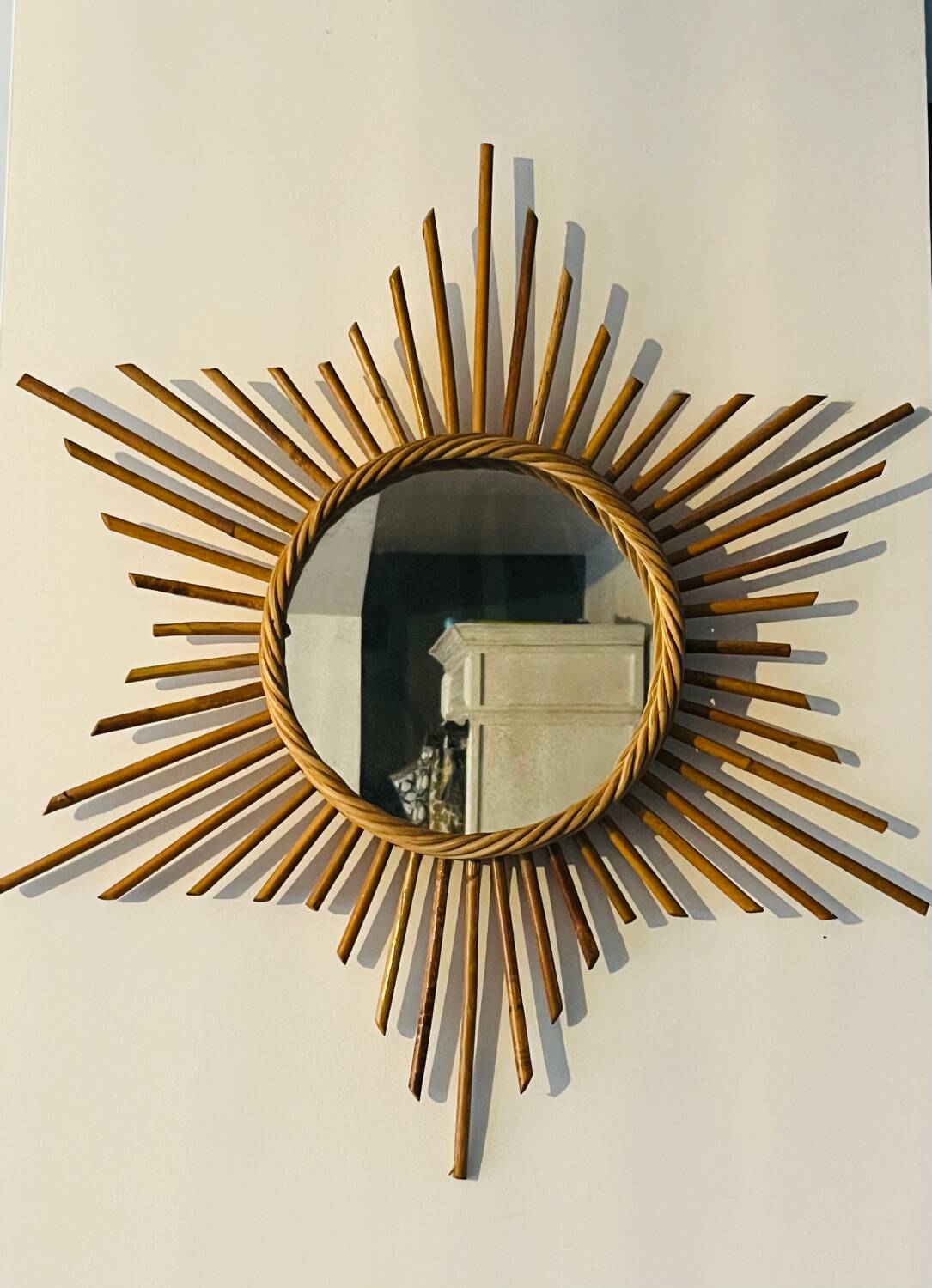 Authentic rattan sun mirror 50.60