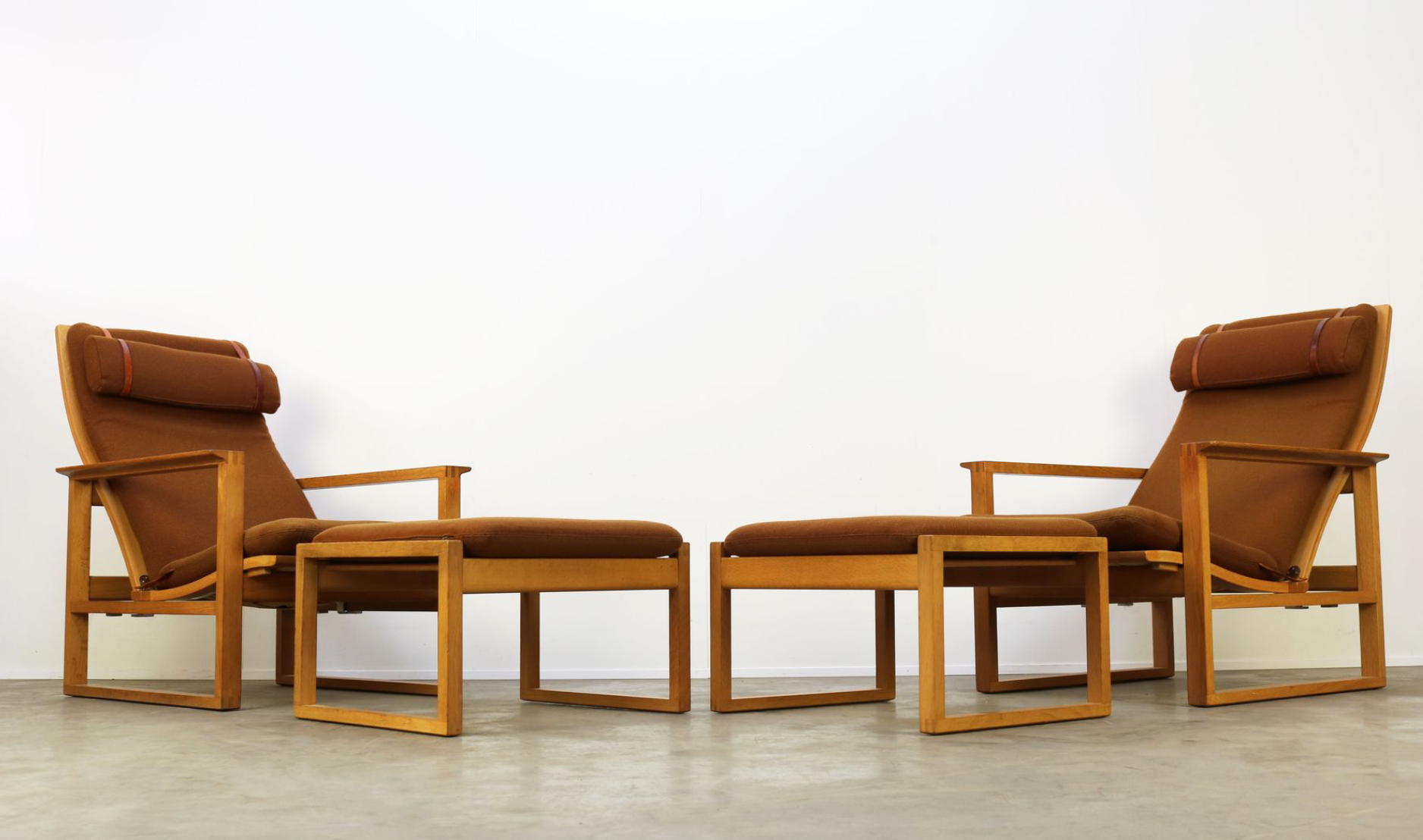 Fauteuils modèle 2254  avec ottomanes par Børge Mogensen pour Fredericia