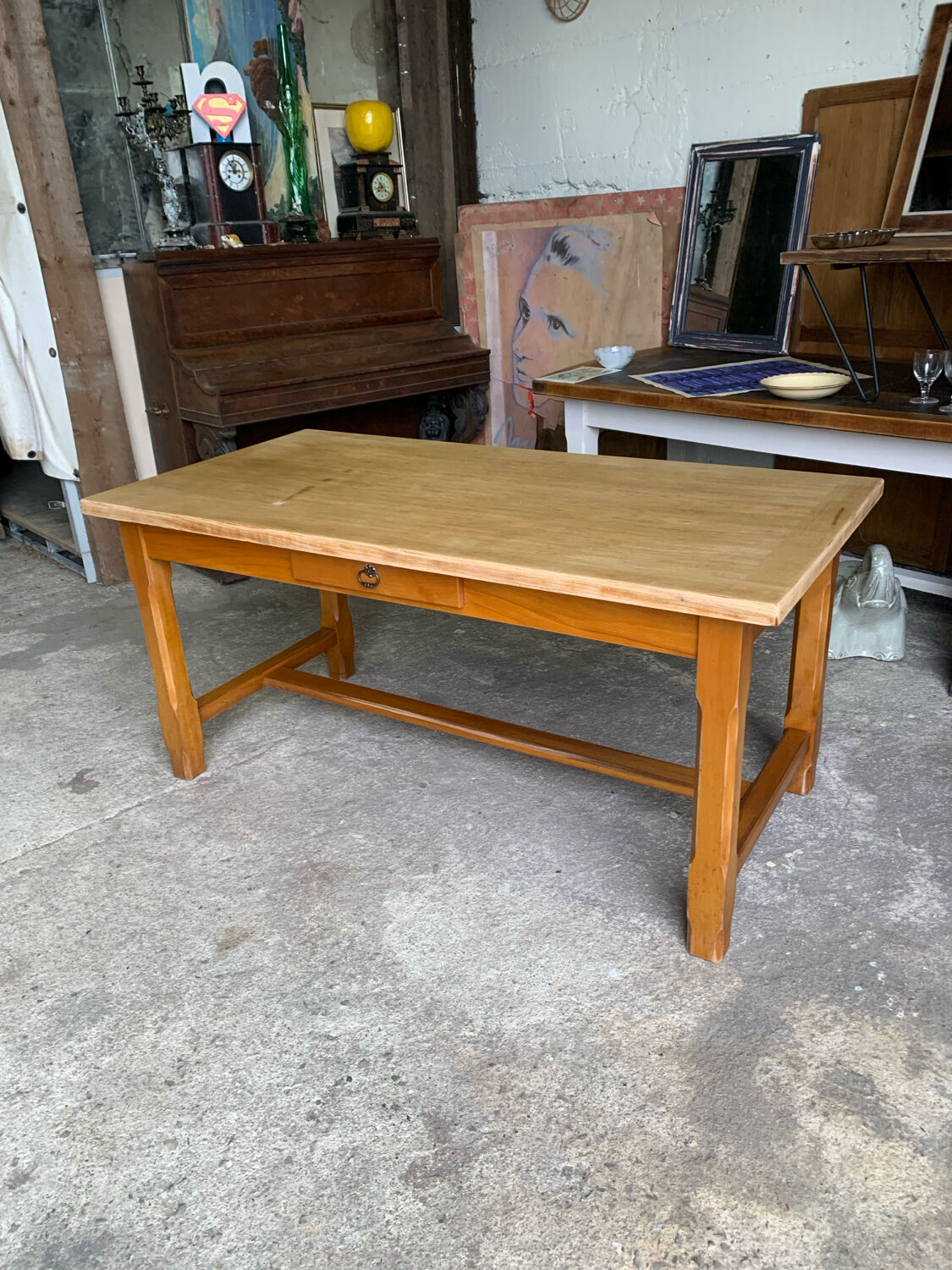 Oak farmhouse table – 1950s