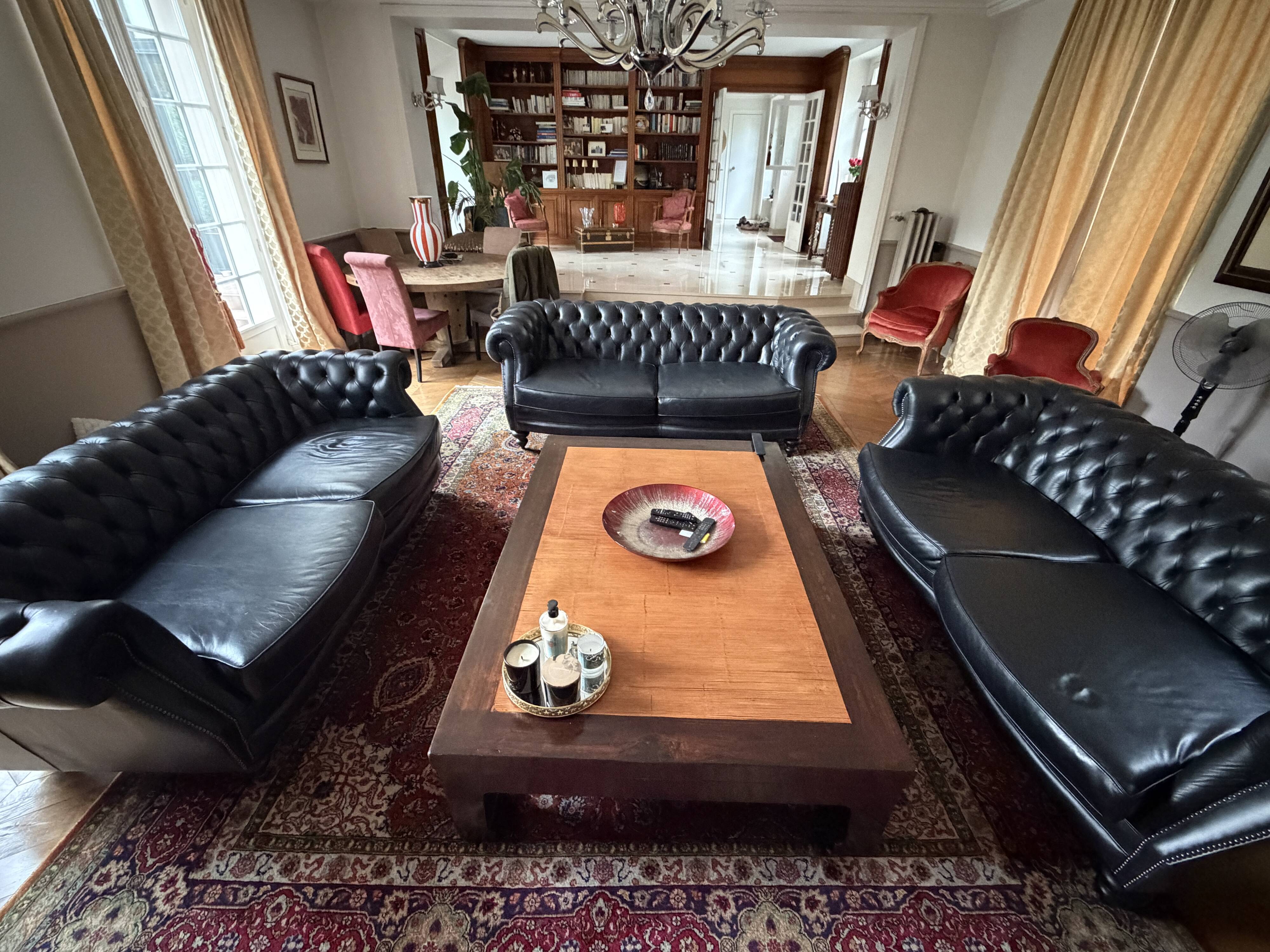 Chesterfield sofa Sebastian - Fleming & Howland - black leather