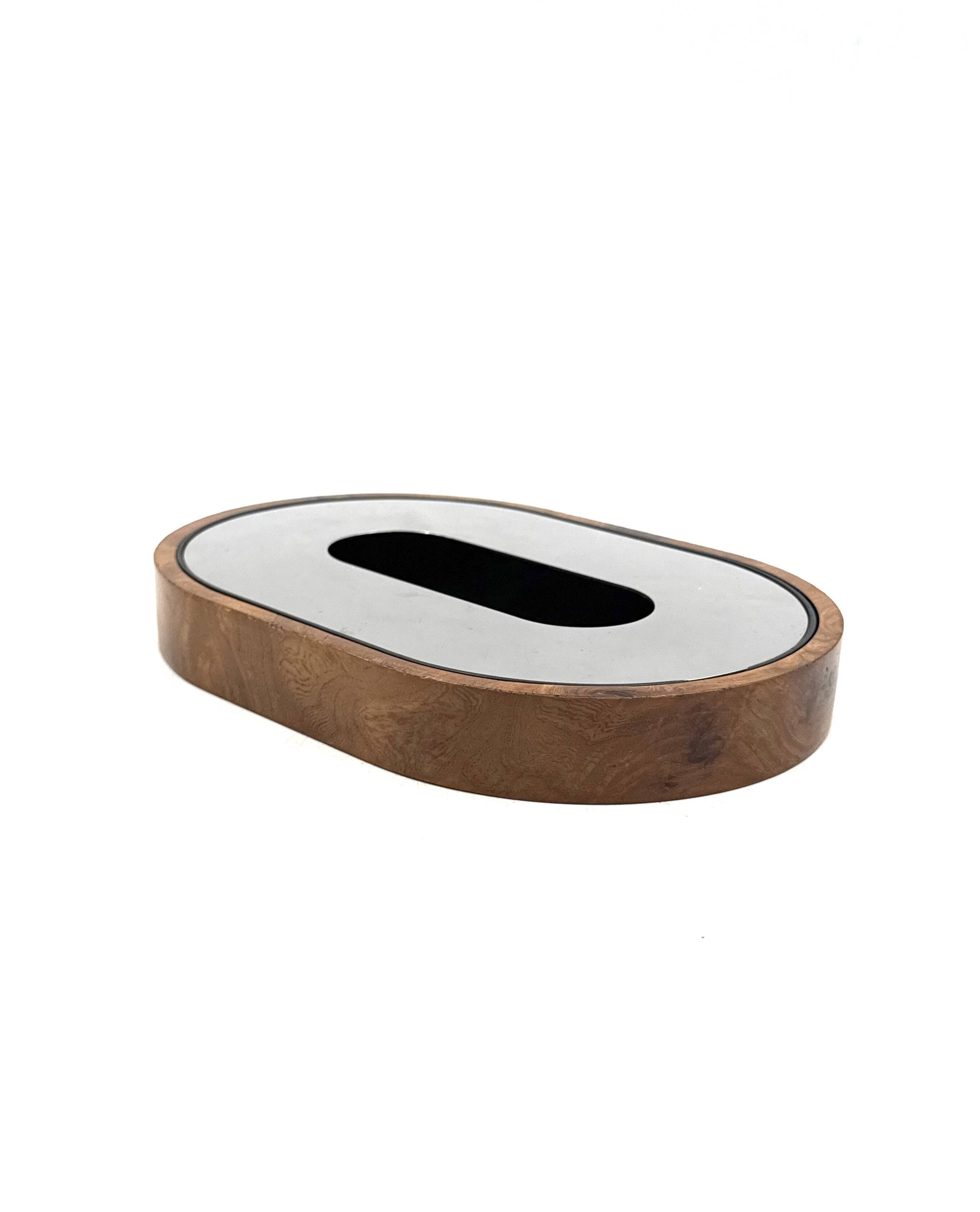 Mid-century olive wood ashtray, Italy ca. 1970