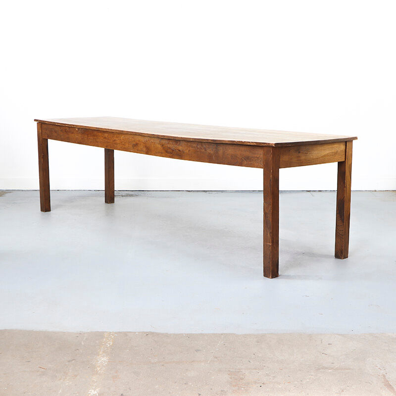 Long Antique Rustic Farmhouse Dining Table from Oak