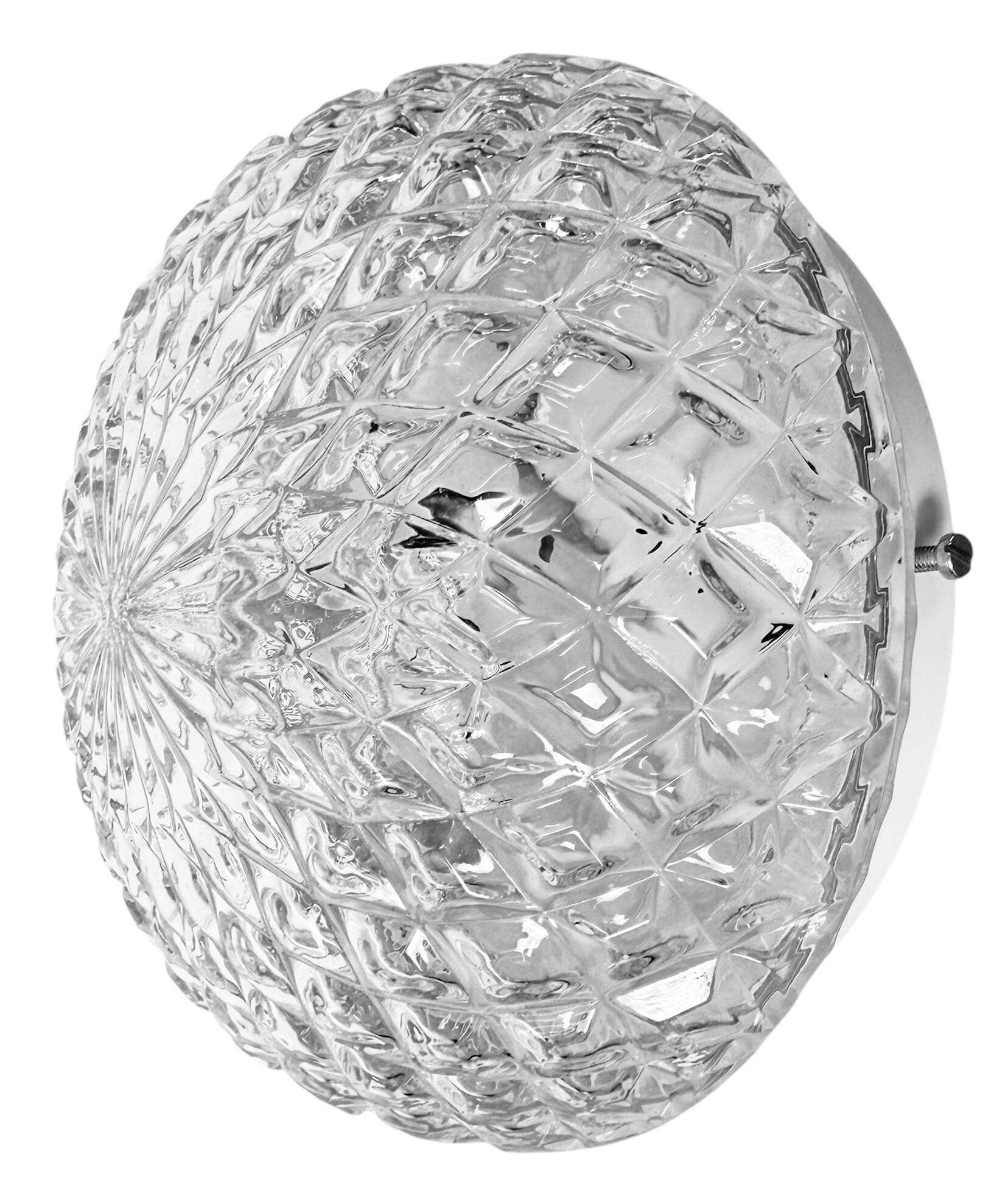 Vintage Glass Wall or Ceiling Light, 1970s