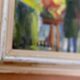 Huile sur panneau suédoise originale « French Street Life » -