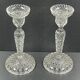 Pair of candle holders in molded glass