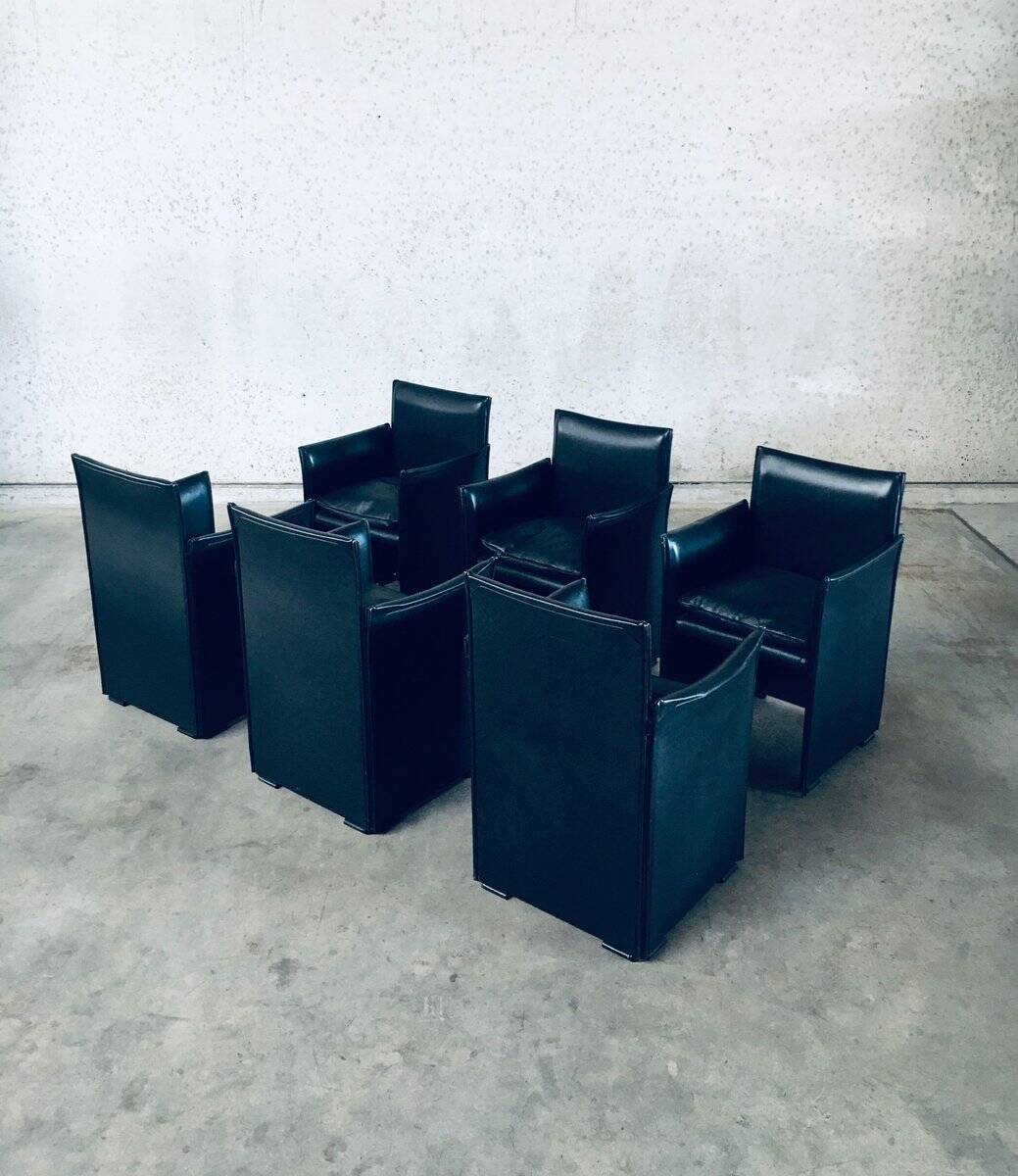 Postmodern Model 401 Break Armchairs by Mario Bellini for Cassina, Italy, 1980s, Set of 6