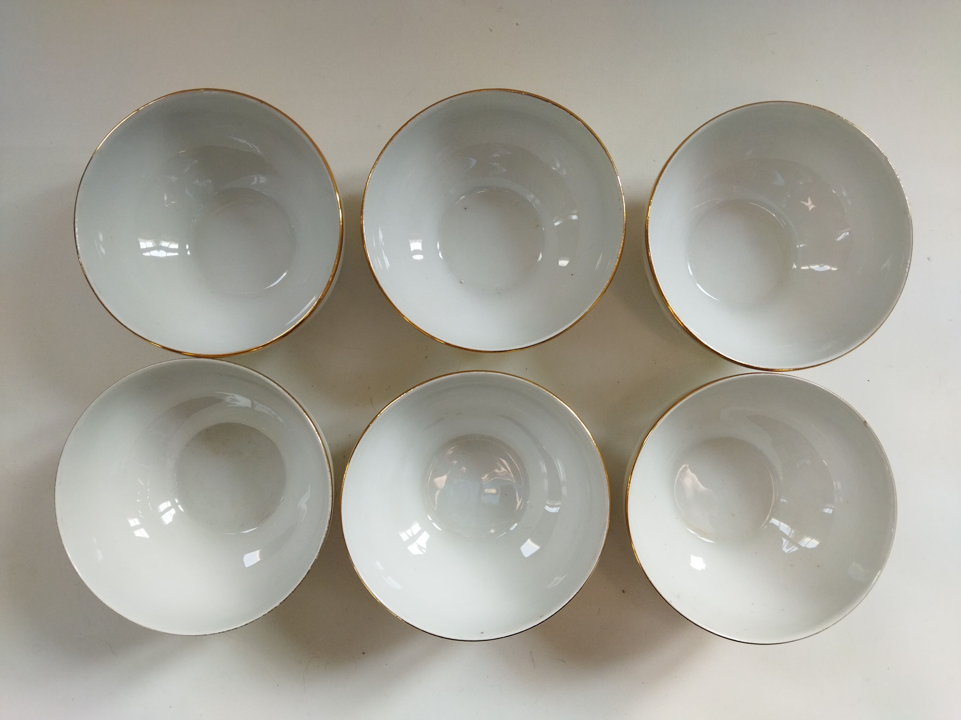 6 bols en porcelaine de Vierzon