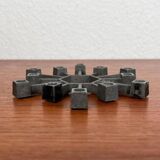 Brutalist Danish candlestick in cast iron from the mid-century by Jens H. Quistgaard for Paro, 1960s.