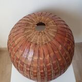 Ball wicker and rattan hanging lamp