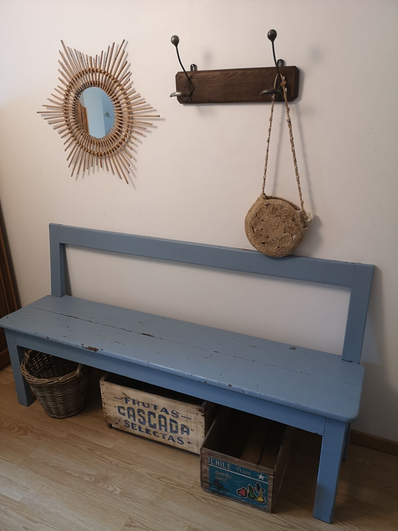 Vintage wooden church bench