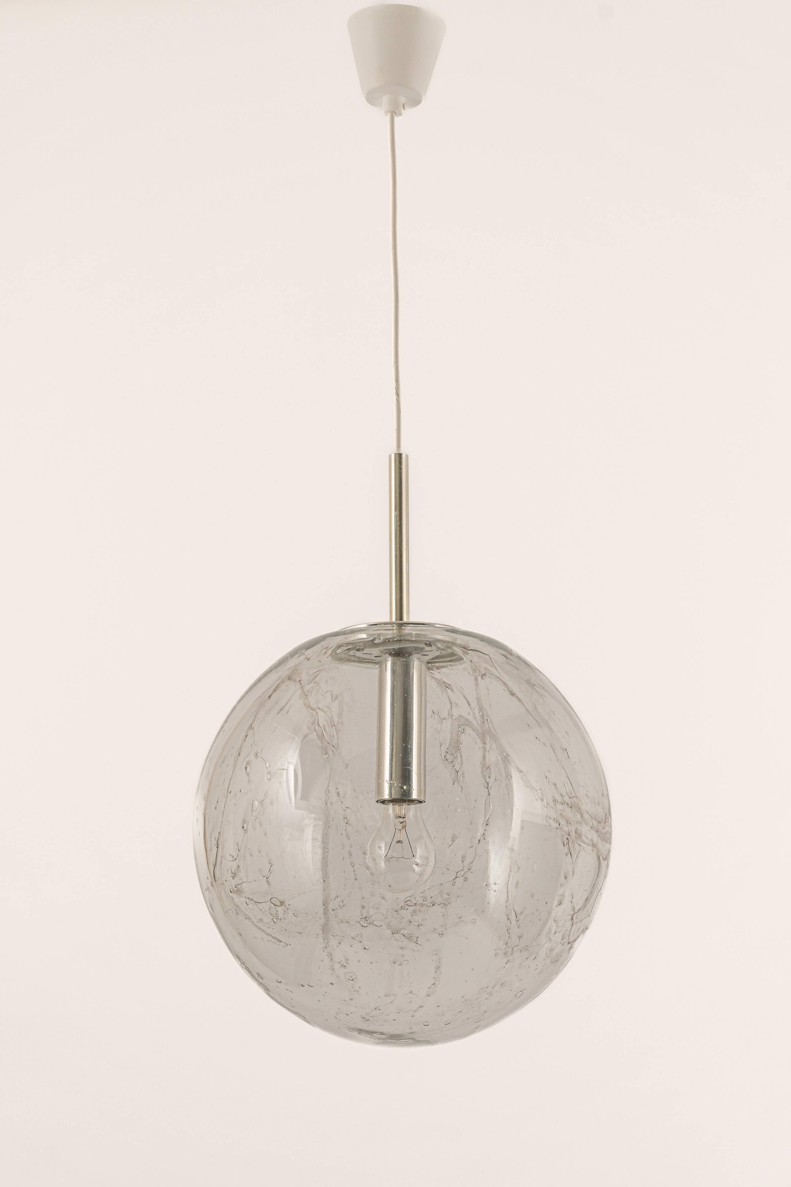 Large Murano ball pendant light by Doria, Germany, 1970s.