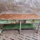 Old workbench kitchen island steel with wood