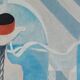 Grande peinture postmoderne de l'artiste Azian Tsang 1987