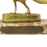 Art Deco Statue Pheasant Sculpture Gilded Bronze Marble 1920s
