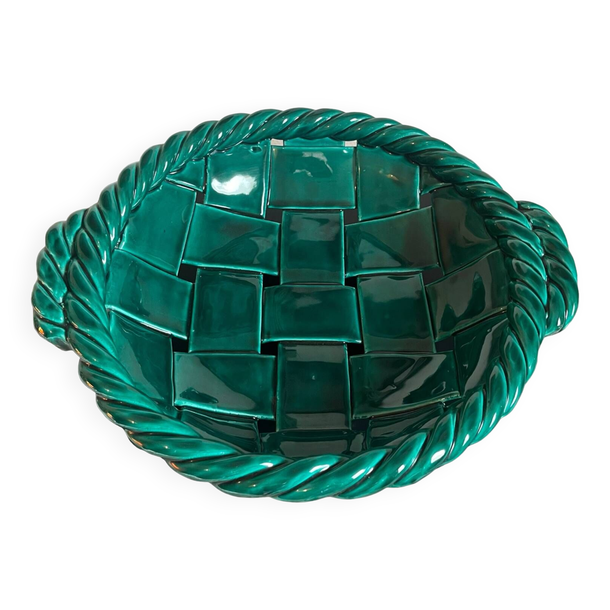 Vallauris ceramic flat basket