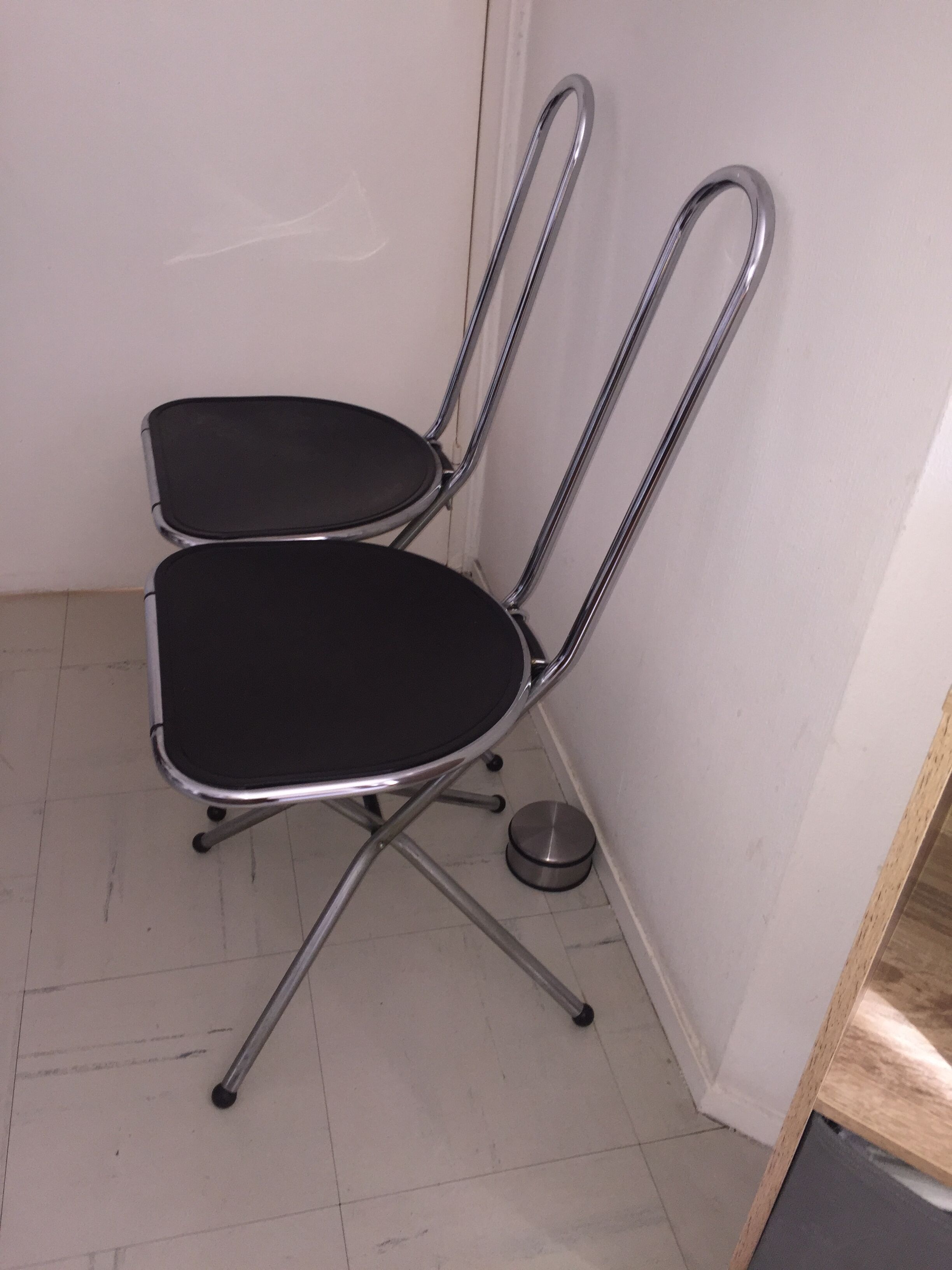 Pair of folding chairs by Niels Grammelaard