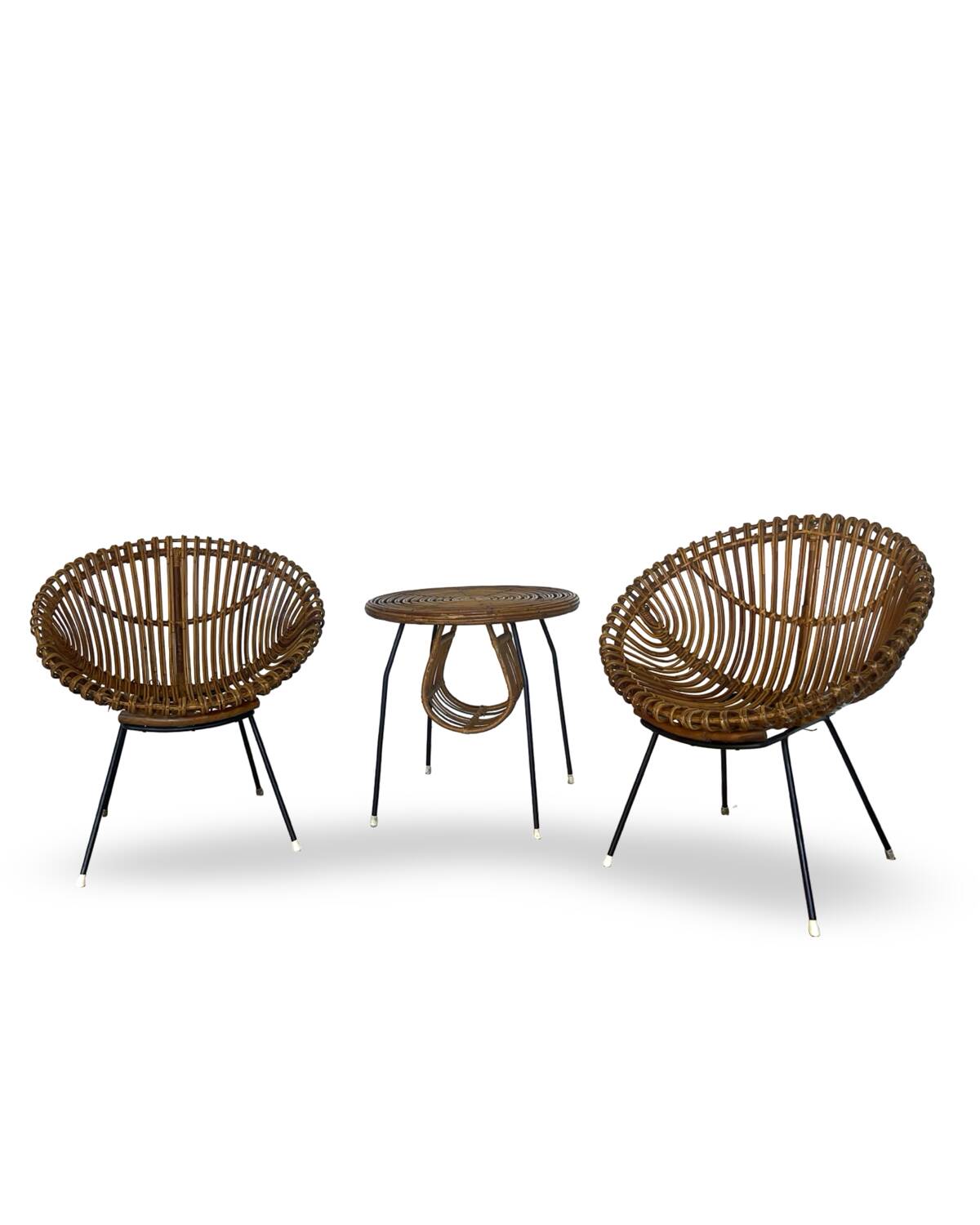 Vintage Rattan Lounge Set, 1960s
