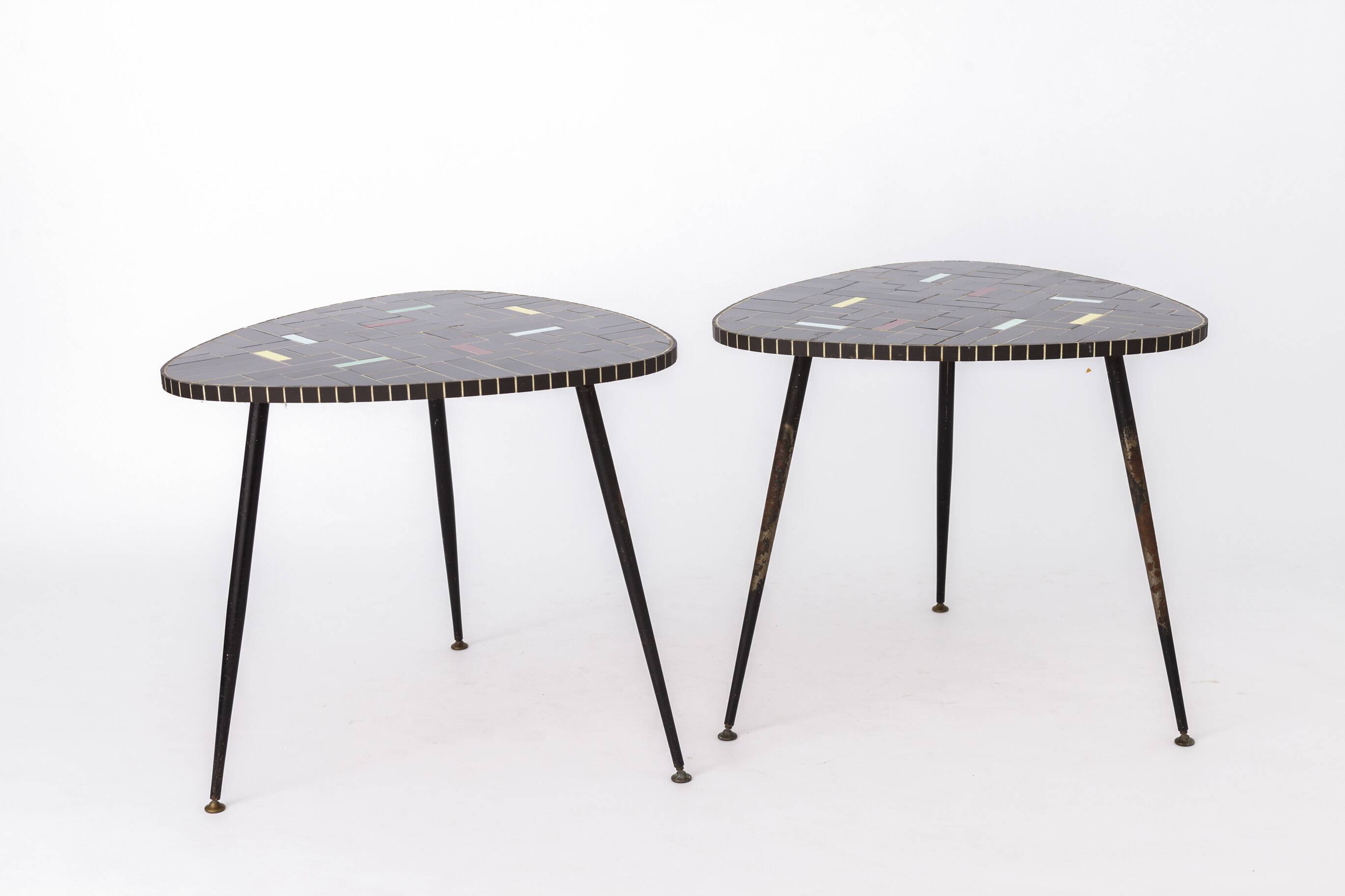 2 Rockabilly Vintage Side Tables 1960s