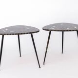 2 Rockabilly Vintage Side Tables 1960s