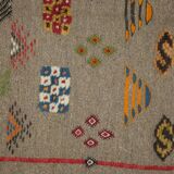 Berber carpet wool woven and embroidered from the High Atlas