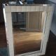 Large vintage tufted velvet mirror