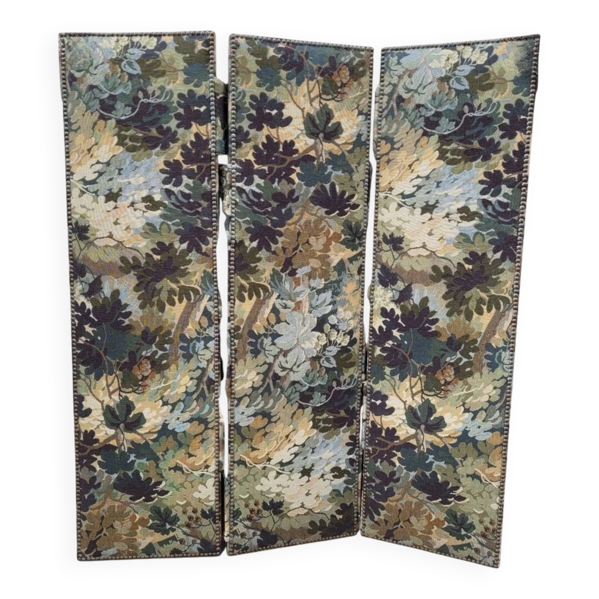 Three-panel screen, upholstered in Verdure style, 1950s – France