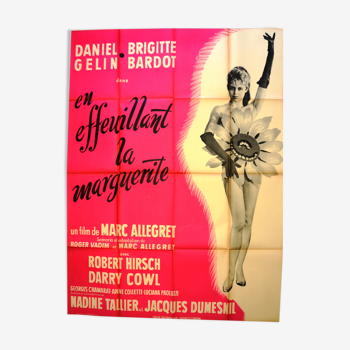 Affiche originale cinéma " En Effeuillant la Marguerite " 1957 Brigitte Bardot, Gelin...