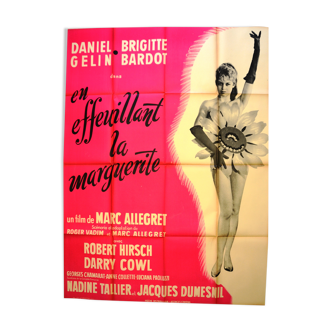 Original film poster "By Peeling the Margarita" 1957 Brigitte Bardot, Gelin...