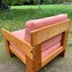 70s pine designer armchair, Perriand style