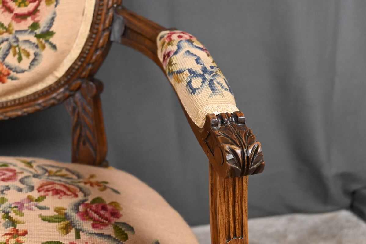 Beech canapé, stained, Louis XVI style - 1920