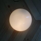 Half-moon wall and ceiling light 20 cm white opaline glass