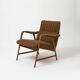 Italian lounge chair in beech and fabric, 1950s