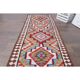 1970s Vintage Turkish Hand-Knotted Wool Cotton Red Runner Rug 93x355