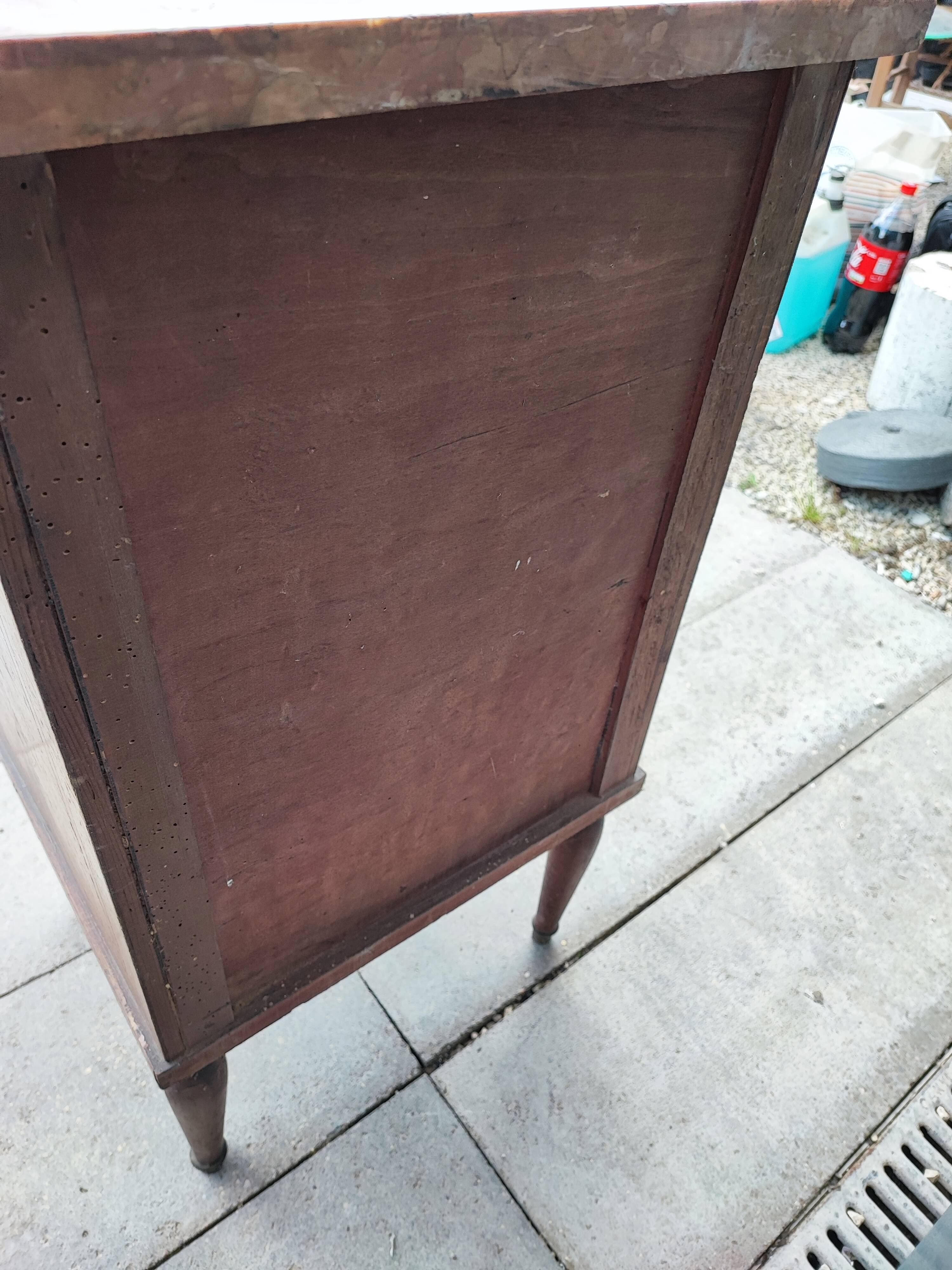 Empire style bedside table marble top