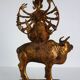 Statue en bronze doré Shiva sur Nandi, Inde, Milieu XXème.